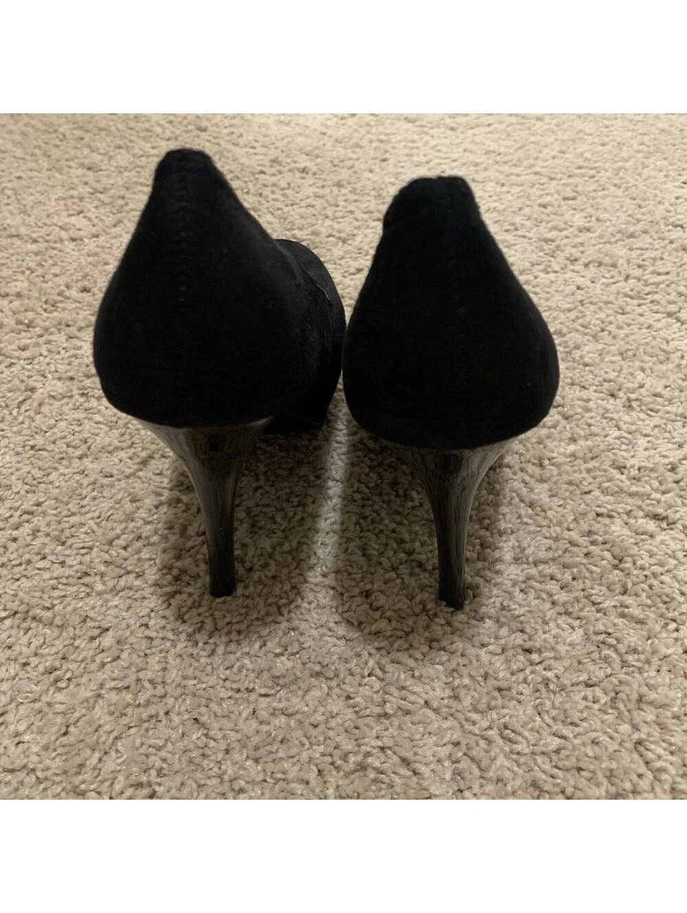 Mossimo Women's Black Faux Suede Stiletto Platform Heels Size 5 1/2